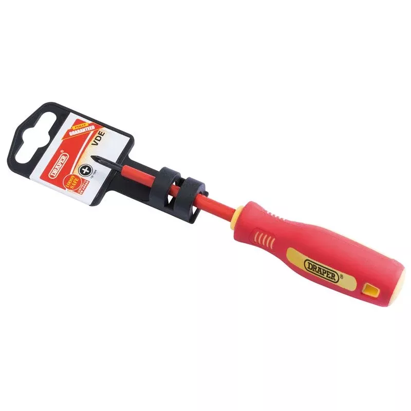 Draper Tools Fully Insulated Soft Grip Cross Slot Screwdriver No.0x75mm 46527