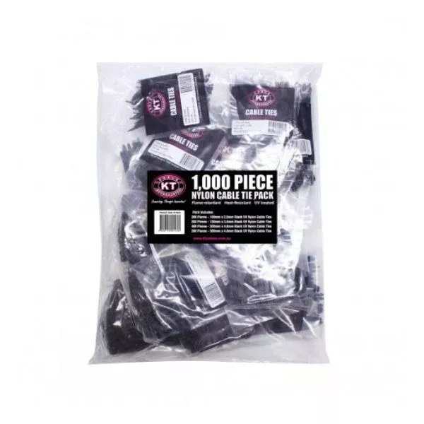 KT Mixed Cable Ties - 1000 Pieces