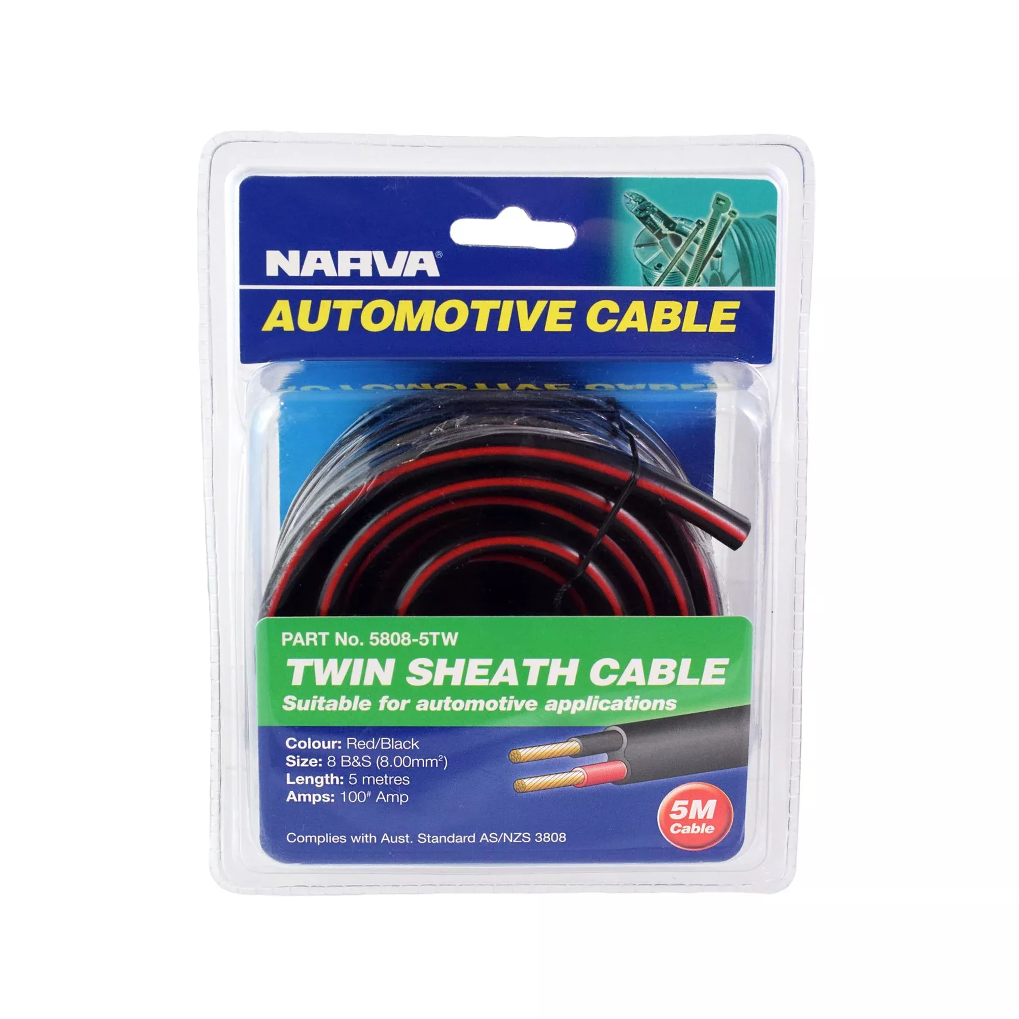 Narva Battery Cable Twin Sheath 8B&S 100A 5M