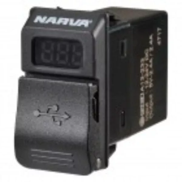 Narva Dual Usb Charger Volt/Amp Swi