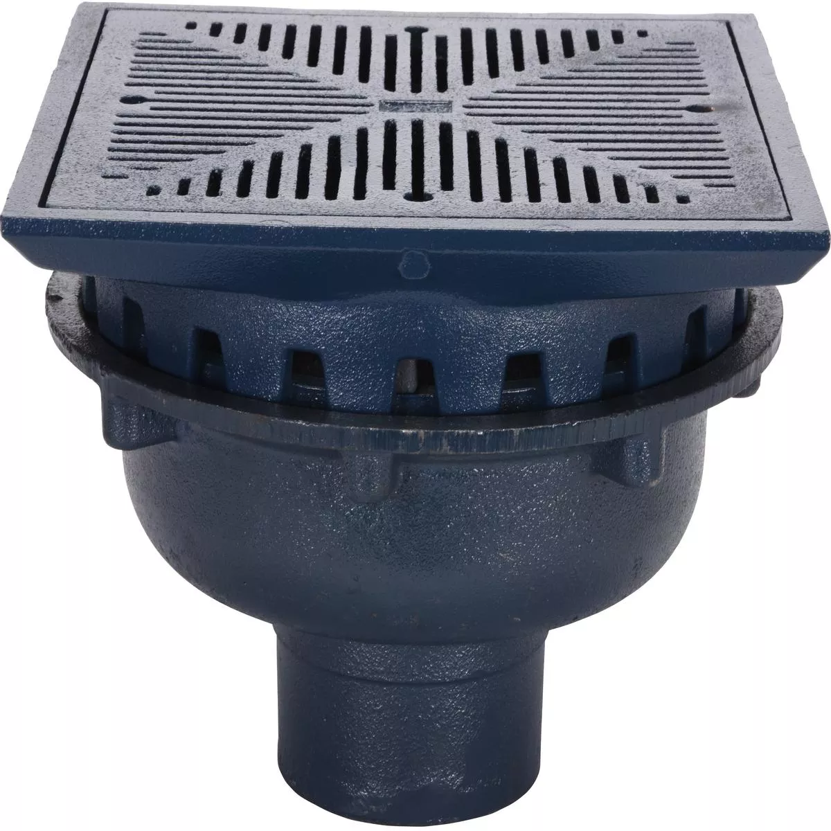 Zurn Z154-4NH 12″ Square prom deck drain with cast iron body, heel-proof grate and 4″ No-Hub Outlet Z154-4NH